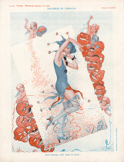 Vald'Es 1930 Amoureux de Carnaval, Masks, Stockings