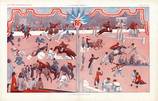 Naurac 1930 Le Concours Hippique, Horse Show, Amazone Showjumping