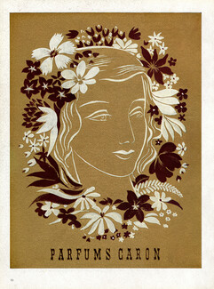 Parfums Caron 1948 Flowers, Gold ink