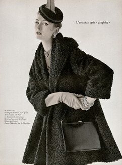 Révillon, Cartier (Bracelet, earrings) Hermès (Gloves) Morabito (Handbag) 1954 Photo Sante Forlano