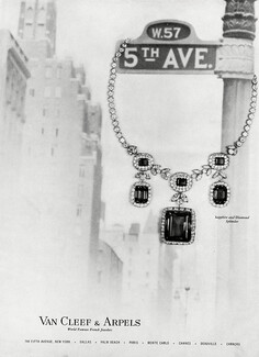 Van Cleef & Arpels 1956 Necklace Sapphire and Diamond, 5th Ave. New York