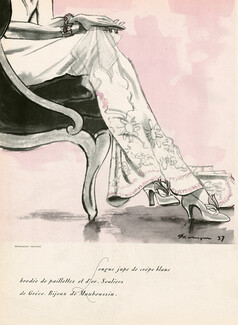 Madeleine Vionnet 1937 Evening Gown, Mauboussin, Souliers Gréco, Pierre Mourgue