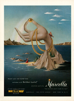 Marvella (Pearls) 1948 Surrealism, Signed André