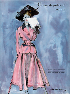 Paquin 1948 Tailleur rose, Summer Suit, Jacques Demachy