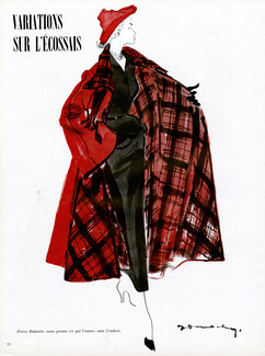 Pierre Balmain 1948 "Variations sur l'écossais", Coat, Jacques Demachy