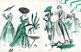 Fernando Bosc 1948 Nina Ricci, Lucien Lelong, Pierre Balmain, Christian Dior, Maggy Rouff, Ducharne