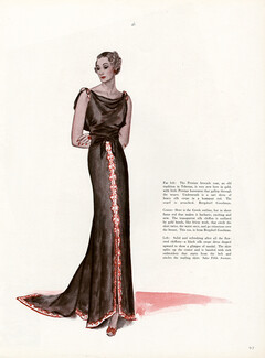 Saks Fifth Avenue 1935 Dress, Trailing Skirt, Edmundson
