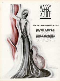 Maggy Rouff 1930 Evening Gown Paul Valentin Art Deco Style