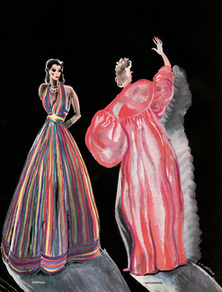Marcel Rochas, Molyneux 1937 Evening Gown, J.H Lartigue
