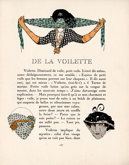 De la Voilette, 1913 - Francisco Javier Gosé, La Gazette Du Bon Ton, Text by Émile Henriot, 4 pages