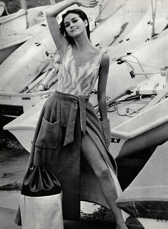 Hermès 1966 Maillot de bain, Jupe de plage réversible