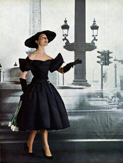 Christian Dior 1955 Robe de faille noire, Burg, Photo Kazan