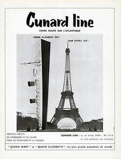 Cunard Line (Ship Company) 1959 Queen Elizabeth 315m, Eiffel Tower