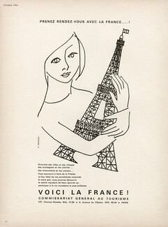Voici la France ! 1964 Commissariat Général Au Tourisme, Eiffel Tower, A. Veneroni