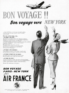 Air France 1953 Bon Voyage Vers New York