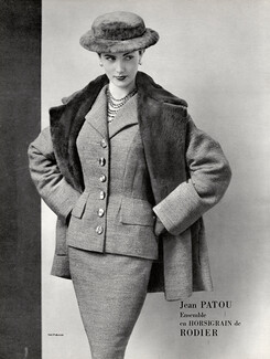 Jean Patou 1954 Suit, Rodier, Fashion Photography