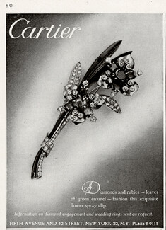 Cartier 1945 Diamonds & Rubies Leaves