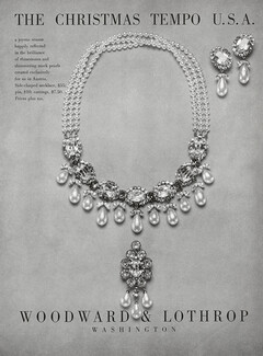Woodward & Lothrop 1960 Necklace, Pin, Earrings