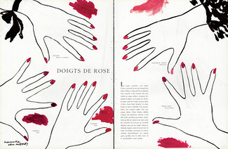 Maurice Van Moppès 1947 "Doigts de Rose", Carroll, Revlon, Elizabeth Arden, Peggy Sage