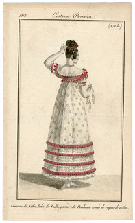 Le Journal des Dames et des Modes 1818 Costume Parisien N°1708