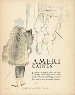 Gazette du Bon Ton 1922 "Americaines" Roger Chastel, Pekingese Dog
