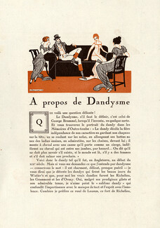 A Propos de Dandysme, 1920 - Léon Bonnotte La Guirlande, George Brummel, Texte par André de Fouquières, 4 pages