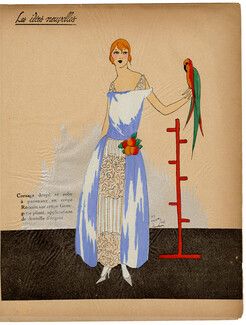 Les Idées Nouvelles de la Mode, circa 1922 Fashion Art Deco Pochoir on Chinese Paper