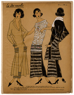 Les Idées Nouvelles de la Mode, circa 1922 Jean Patou, Kasha, Fashion Art Deco Pochoir on Chinese Paper