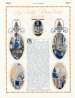 Les Jolis Boudoirs, 1913 - Art Deco Interior Decoration, G. Sue, Mare et Martin, Text by Henry Roujon, 5 pages