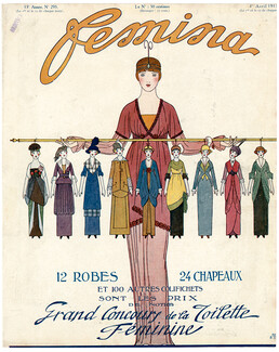 Bernard Boutet de Monvel 1913 Femina Cover, Fashion Doll... Puppet Marionnette