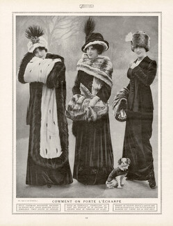 Comment on porte l'Echarpe 1913 Fur Coats, Scarf