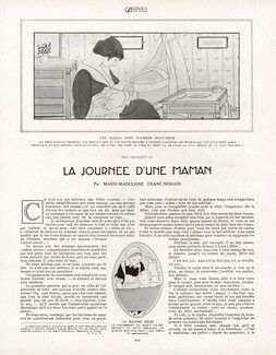 La Journée d'une Maman, 1913 - Maternity, Baby, Texte par Marie-Madeleine Franc-Nohain, 3 pages