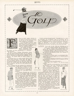 Le Golf, 1913 - Women's Sports, Text by Bruno Ruby, 3 pages