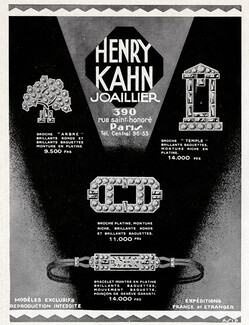 Henry Kahn (High Jewelry) 1928 Broches, Art Deco