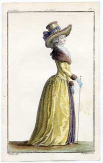 Magasin des Modes Nouvelles Françoises et Angloises 1787 cahier n°11, plate n°1, Mitan