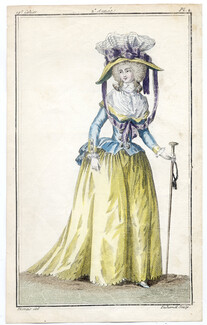 Magasin des Modes Nouvelles 1787 cahier n°19, plate n°2, Claude-Louis Desrais, Jacket