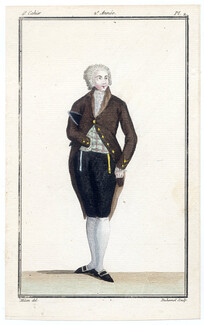 Magasin des Modes Nouvelles Françoises et Angloises 1786 cahier n°4, plate n°2, Mitan, English Man