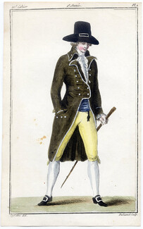 Magasin des Modes Nouvelles 1787 cahier n°20, plate n°1, Defraine, English Man