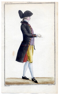Magasin des Modes Nouvelles 1787 cahier n°33, plate n°3, Mitan, Man
