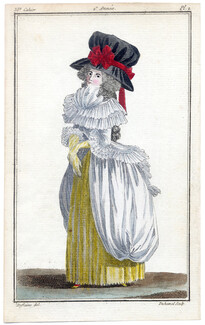 Magasin des Modes Nouvelles 1787 cahier n°35, plate n°2, Defraine, 18th Century Dress
