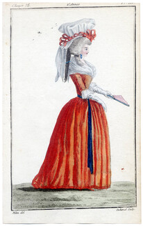 Magasin des Modes Nouvelles 1787 cahier n°35, plate n°3, Mitan, 18th Century Dress