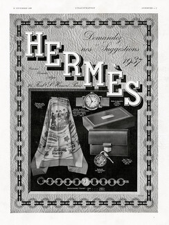 Hermès 1936 Scarf "Jeu des Dames blanches", Watch, Handbag "Pan" (L)