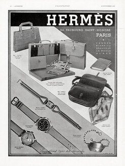 Hermès 1939 Handbags Alerte & Pullman, Watches, Echarpe soie "Petits Soldats"