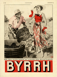 Byrrh 1934 Grapes Harvest, Léonnec