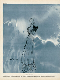 Mad Carpentier 1946 Haramboure, Evening Gown, Fashion Illustration