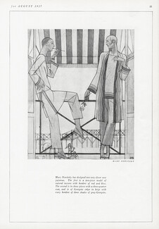 Mary Nowitzky 1927 Pajamas, Bernard Boutet de Monvel