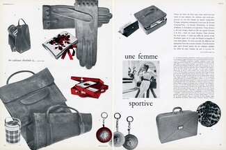 Dior, Schitz, Hermès (Boîte à foulards)... 1955 Photos Martinet, 4 pages, 4 pages