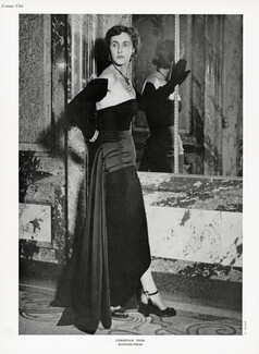 Christian Dior 1949 Evening Gown, Bianchini-Férier, Photo Felser