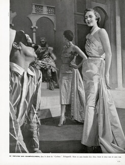 Schiaparelli, Christian Dior 1949 Décor du "Corbeau", Théâtre des Champs Elysées, Photo Russel