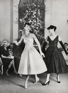 Christian Dior 1956 Short-skirted Evening Dresses, "chez" Dior, Photo Louise Dahl-Wolfe